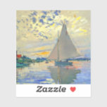 Monet Sailboat at Le Petit-Gennevilliers Sticker<br><div class="desc">Sticker featuring Claude Monet’s oil painting Sailboat at Le Petit-Gennevilliers (1874). A serene sailboat sails the waters in Paris,  France. Perfect for lovers of Impressionism and French art collectors!</div>