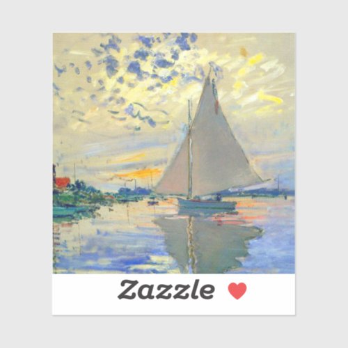 Monet Sailboat at Le Petit_Gennevilliers Sticker