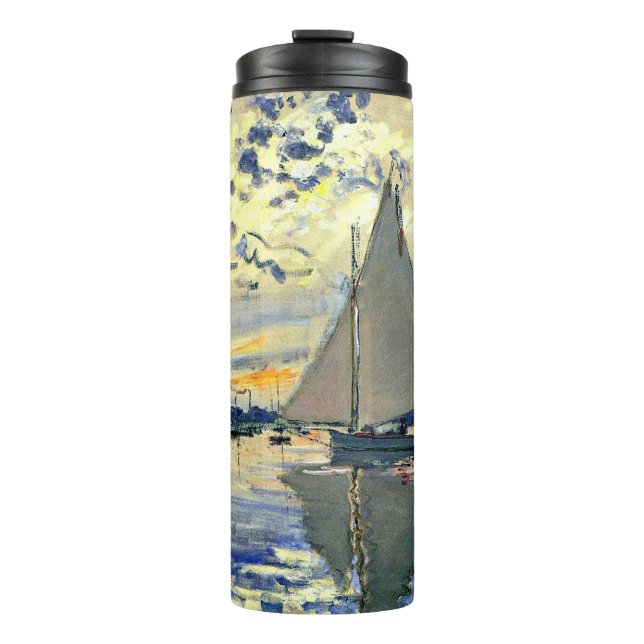 Monet - Sailboat at Le Petit-Gennevilliers Thermal Tumbler (Front)