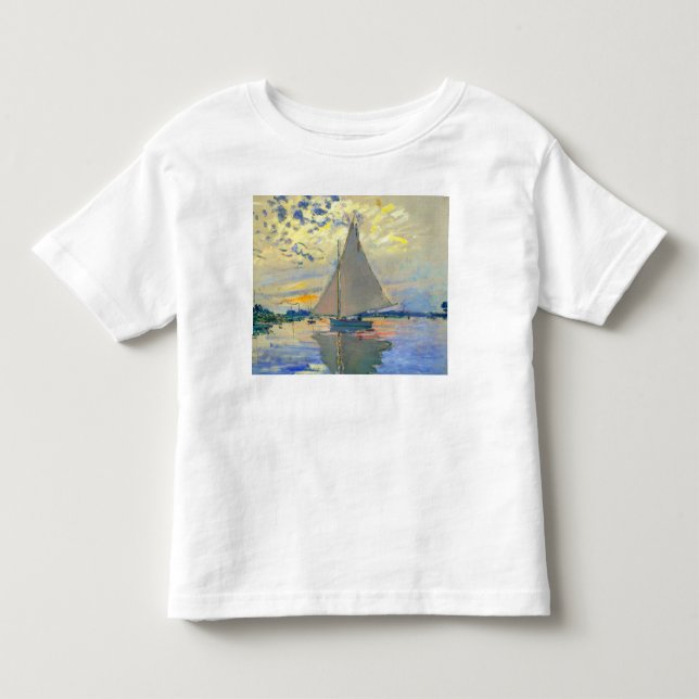 Monet Sailboat at Le Petit-Gennevilliers Toddler T-shirt (Front)