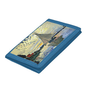Monet - Sailboat at le Petit Gennevilliers Trifold Wallet