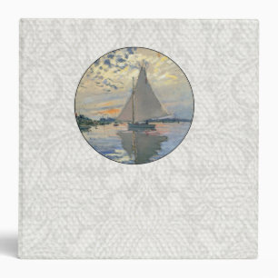 Monet Sailboat French Impressionism Classic Art 3 Ring Binder