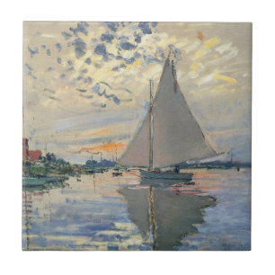 Monet Sailboat French Impressionism Classic Art Ceramic Tile