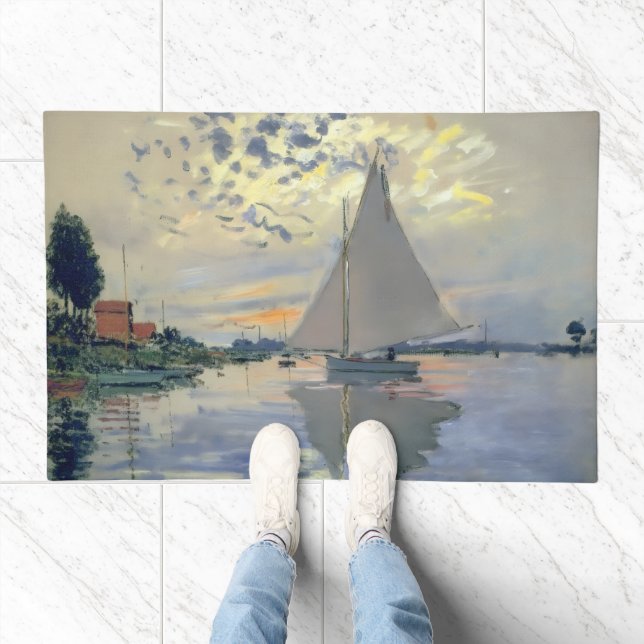 Monet Sailboat French Impressionism Classic Art Doormat (Indoor)