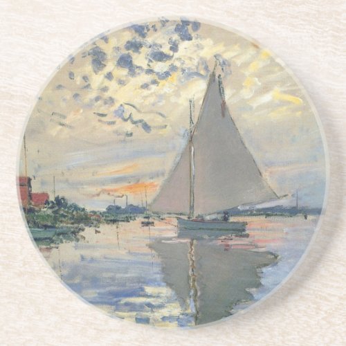 Monet Sailboat French Impressionism Classic Art Drink Coaster