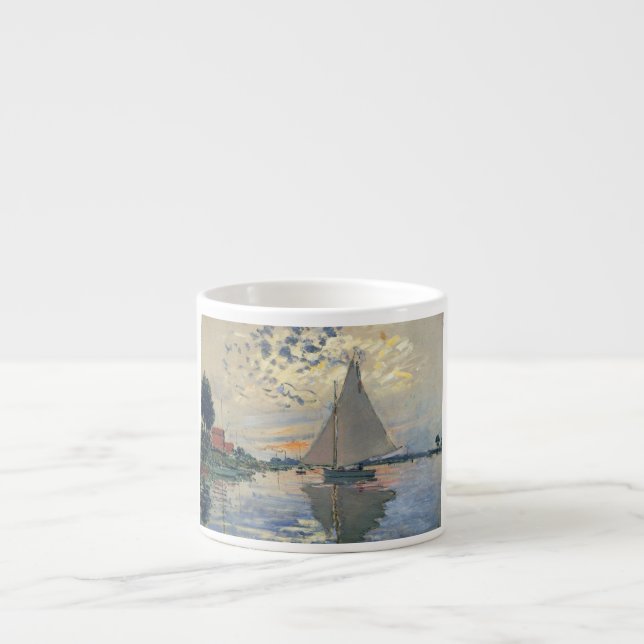 Monet Sailboat French Impressionism Classic Art Espresso Cup (Front)