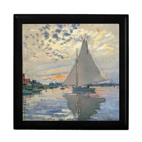 Monet Sailboat French Impressionism Classic Art Keepsake Box