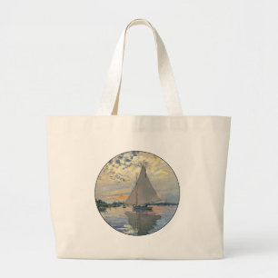 Monet Sailboat French Impressionism Classic Art Large Tote Bag