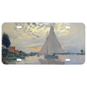 Monet Sailboat French Impressionism Classic Art License Plate