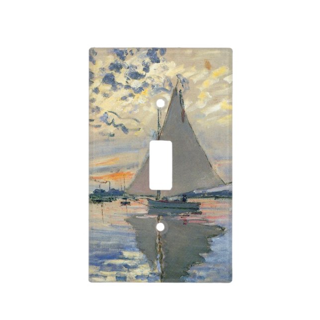 Monet Sailboat French Impressionism Classic Art Light Switch Cover (Front)