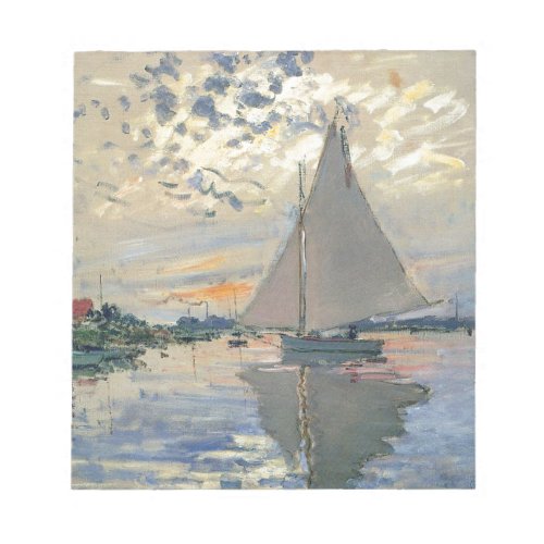 Monet Sailboat French Impressionism Classic Art Notepad