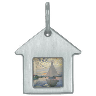 Monet Sailboat French Impressionism Classic Art Pet Tag