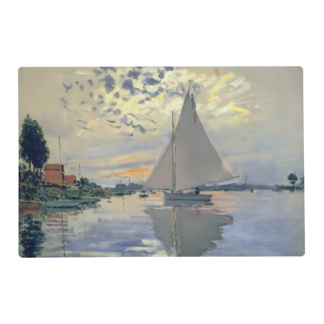 Monet Sailboat French Impressionism Classic Art Placemat (Front)