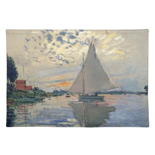 Monet Sailboat French Impressionism Classic Art Placemat (Front)