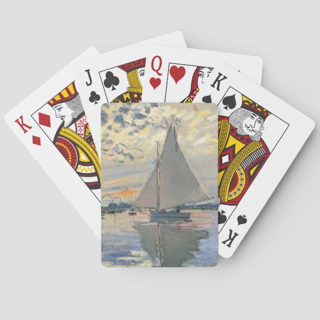 Monet Sailboat French Impressionism Classic Art Poker Cards (Back)