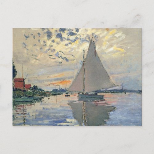 Monet Sailboat French Impressionism Classic Art Postcard