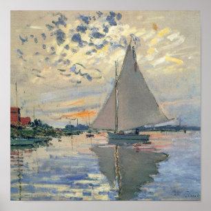 Monet Sailboat French Impressionism Classic Art Poster