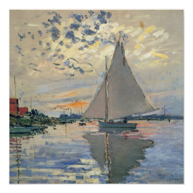 Monet Sailboat French Impressionism Classic Art Poster (Front)