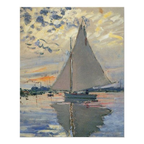 Monet Sailboat French Impressionism Classic Art Poster