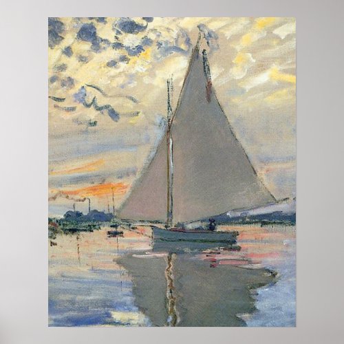 Monet Sailboat French Impressionism Classic Art Poster