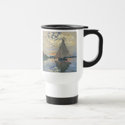 Monet Sailboat French Impressionism Classic Art Travel Mug