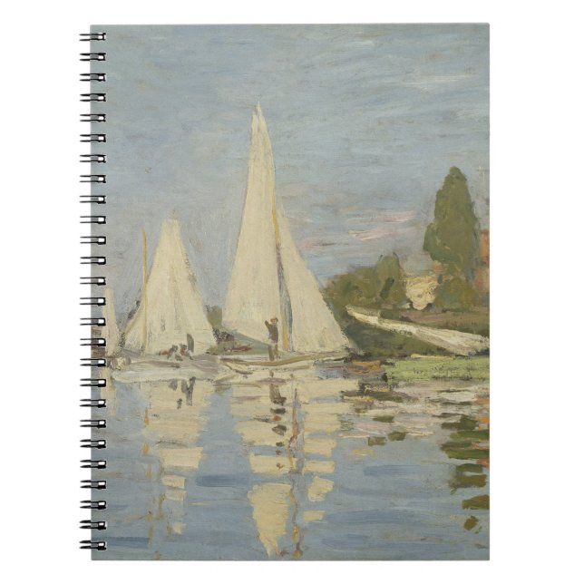 Monet Sailboats on the Seine Spiral Notebook (Front)