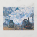 Monet - Saint-Lazare Station, Arrival of Train Postcard<br><div class="desc">Claude Monet painting,  Saint-Lazare Station,  Arrival of Train</div>