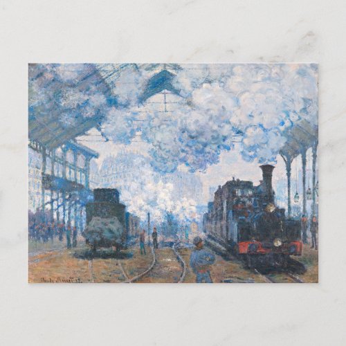 Monet _ Saint_Lazare Station Arrival of Train Postcard