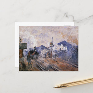 Monet - Saint-Lazare Station, Track Coming Out, Postcard