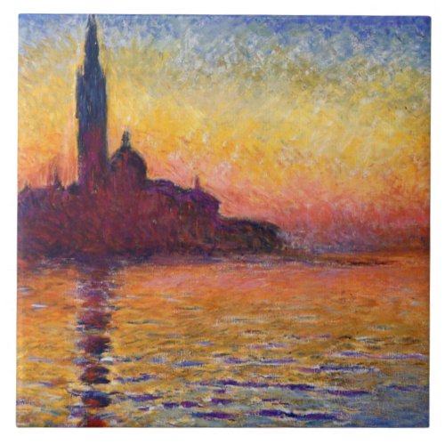 Monet _ San Giorgio Maggiore at Dusk fine art Ceramic Tile