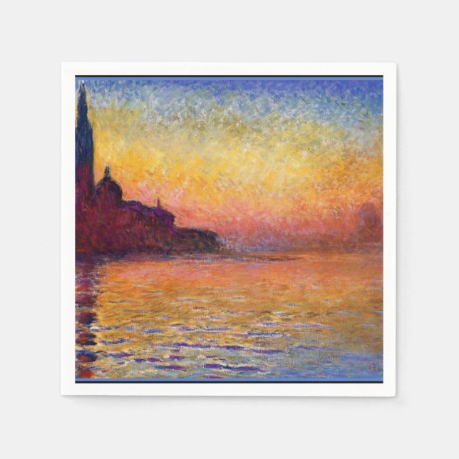 Monet - San Giorgio Maggiore at Dusk Napkins (Front)