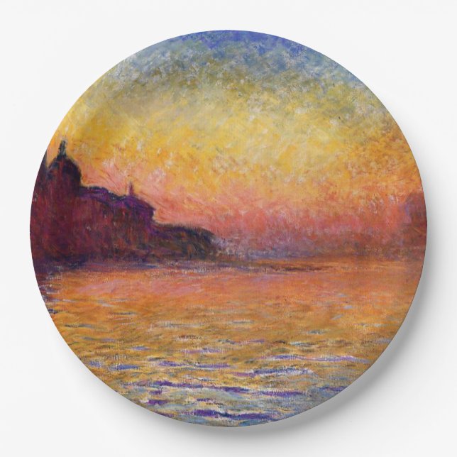 Monet - San Giorgio Maggiore at Dusk Paper Plates (Front)