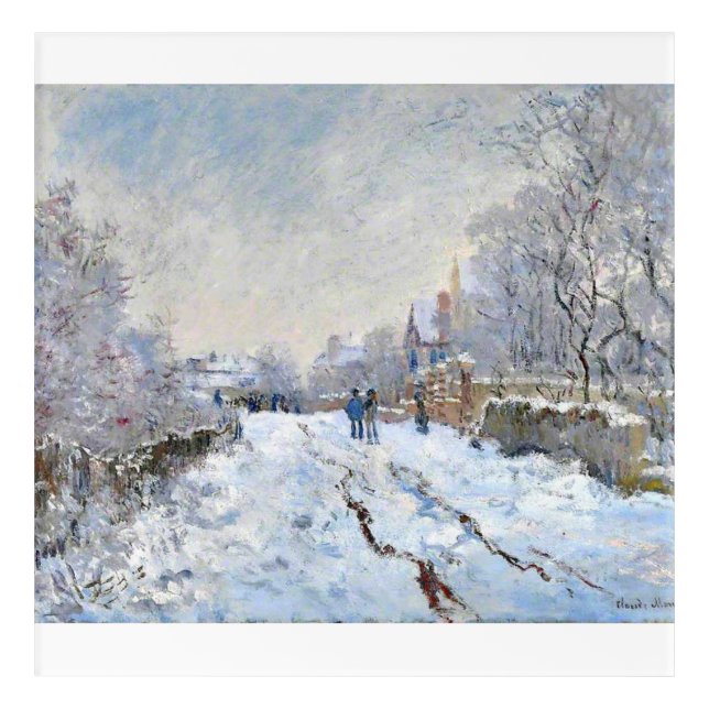 Monet - Snow Scene at Argenteuil Acrylic Print (Front)
