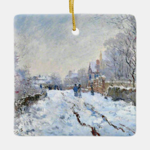 Monet - Snow Scene at Argenteuil Ceramic Ornament