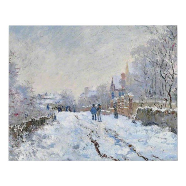 Monet - Snow Scene at Argenteuil Faux Canvas Print (Front)
