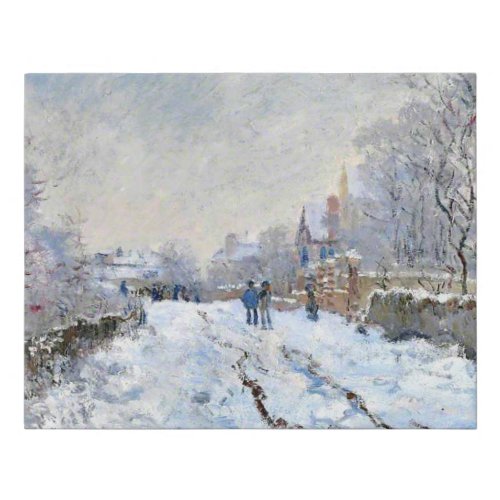Monet _ Snow Scene at Argenteuil  Faux Canvas Print