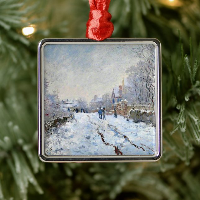 Monet - Snow Scene at Argenteuil Metal Ornament (Tree)