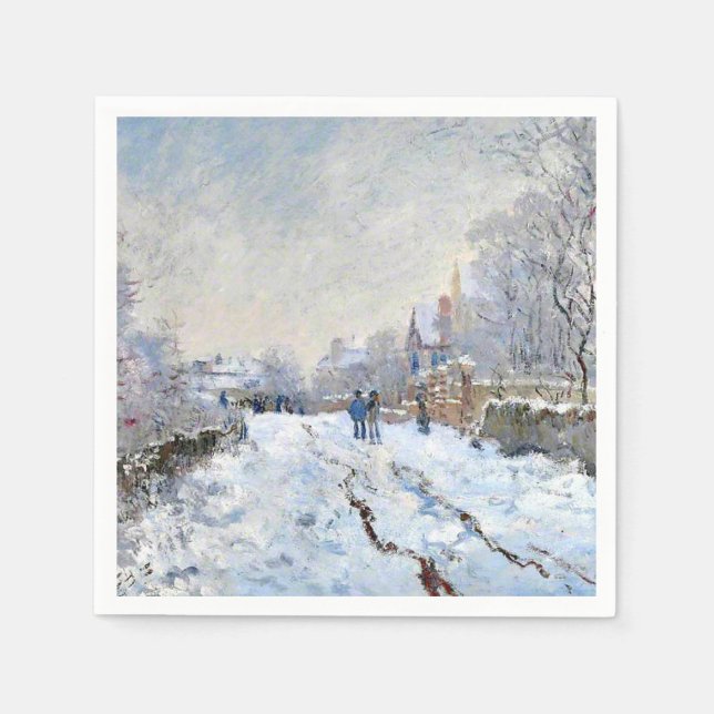 Monet - Snow Scene at Argenteuil Napkins (Front)