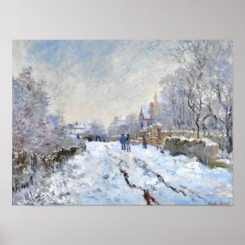 Monet _ Snow Scene at Argenteuil Poster