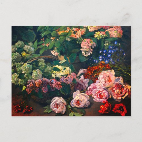 Monet Spring Flowers Postcard