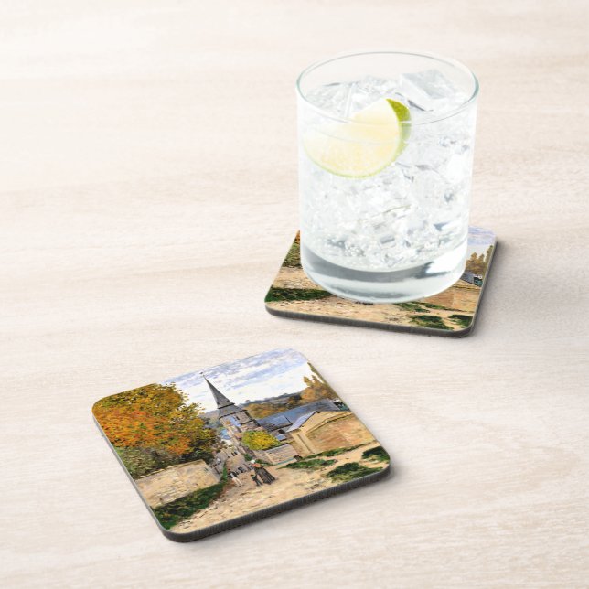 Monet - Street in Saint-Adresse Beverage Coaster (Right Side)