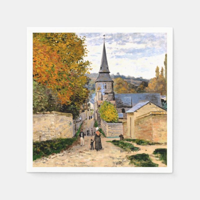 Monet - Street in Saint-Adresse Napkins (Front)