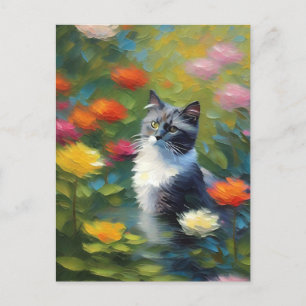 Monet Style Cat Postcard