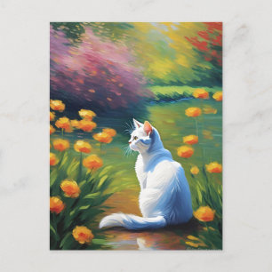 Monet Style Cat Postcard
