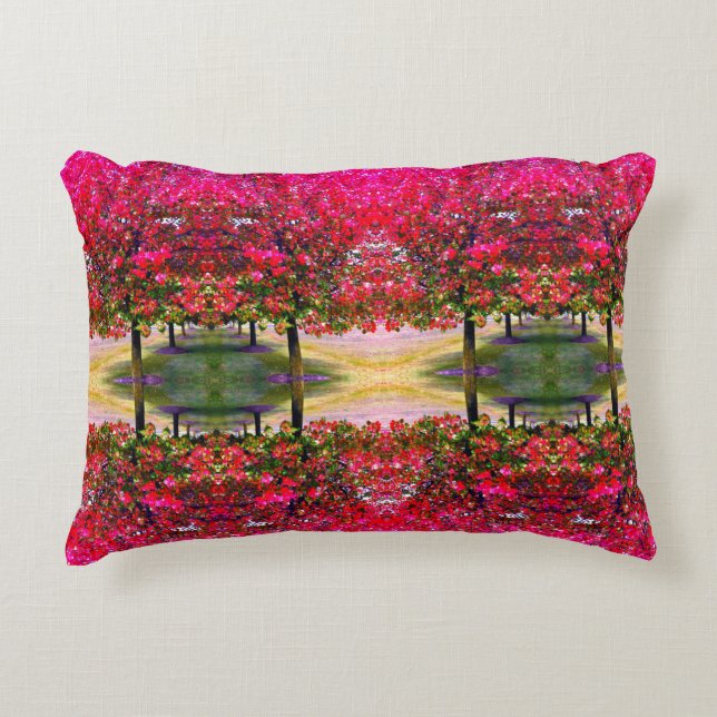 Monet style pink Autumn landscape, pink leaves    Accent Pillow (Front)
