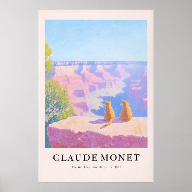 Monet Style Tabby Cat Print Grand Canyon Poster (Front)