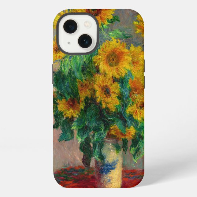 Monet Sunflowers Iphone Case (Back)