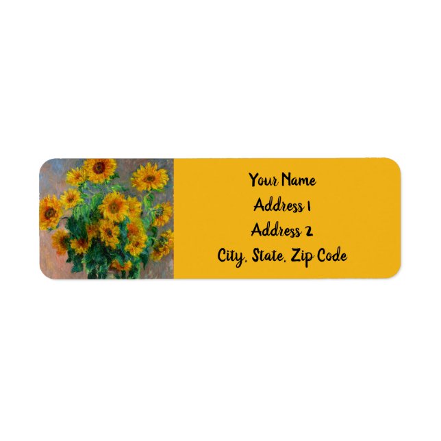 Monet Sunflowers Label (Front)