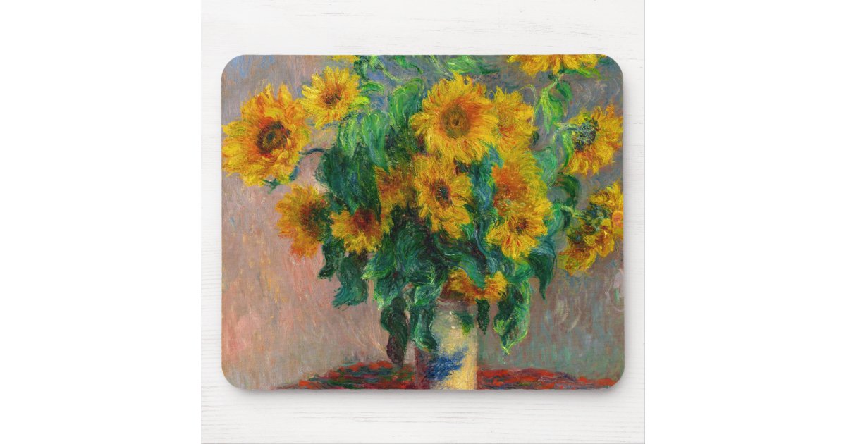Monet Sunflowers Mouse Pad | Zazzle