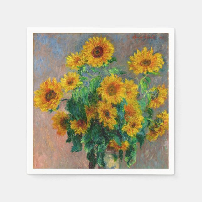 Monet Sunflowers Napkins (Front)